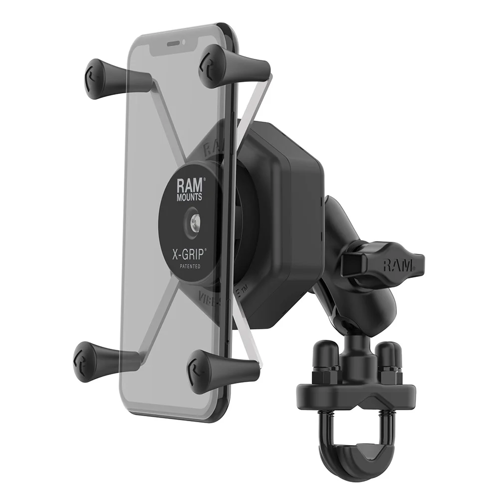 RAM Mount RAM X-Grip Large Phone Mount w/Vibe-Safe  U-Bolt Base - Short [RAM-B-149Z-A-UN10-462] - Fashionser