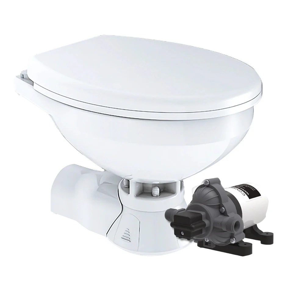 Commodore Quiet Flush Electric Toilet - Rear Macerator - Raw Water Pump - Regular Size [CM4RMT] - Fashionser