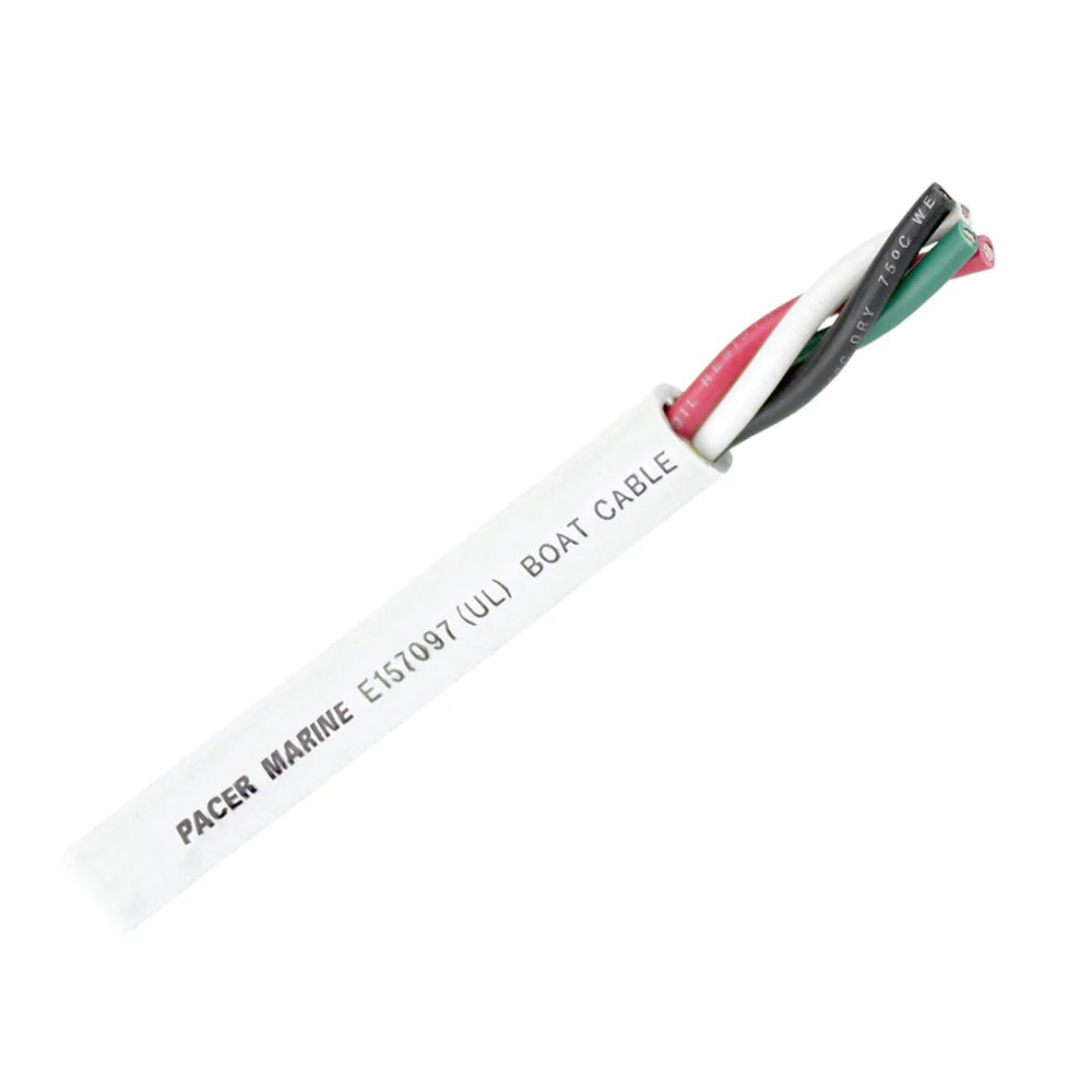 Pacer Round 4 Conductor Cable - 100 - 10/4 AWG - Black, Green, Red  White [WR10/4-100] - Fashionser