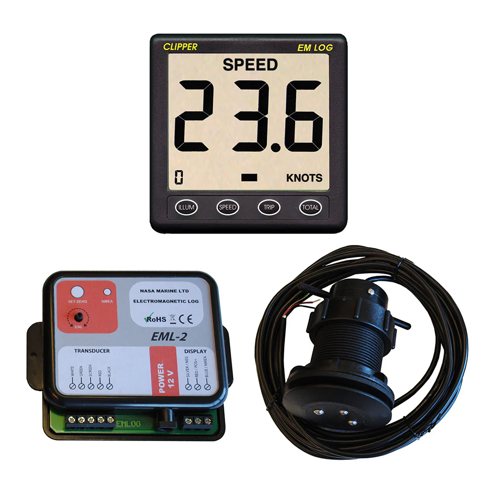Clipper Electromagnetic 2 Speed Log Display Data Box Electromagnetic Log [EML-2+CLIP EM LOG] - Fashionser