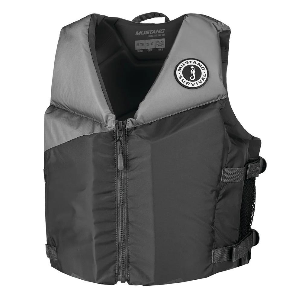 Mustang Young Adult REV Foam Vest - Grey/Light Grey/Fluorescent Yellow - Universal [MV360002-812-0] - Fashionser
