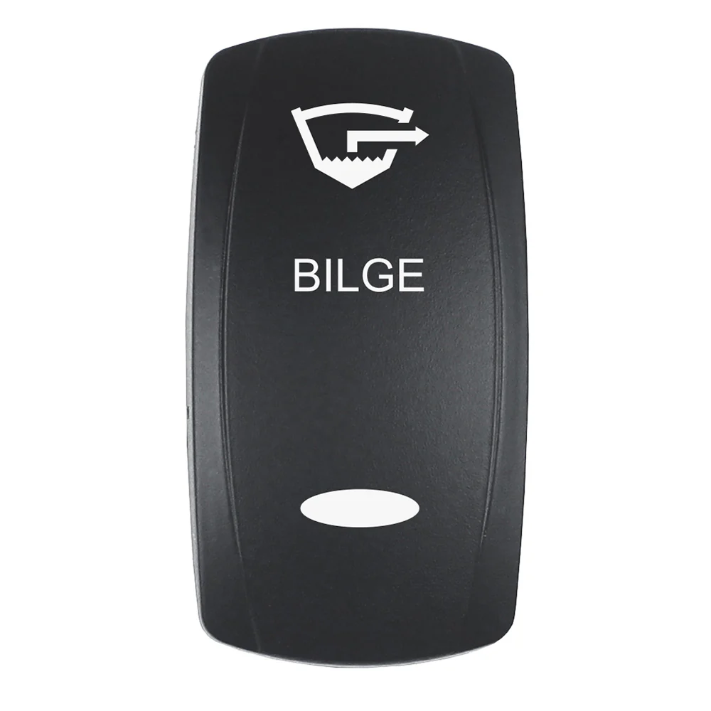 Pacer Actuator - 'BILGE' f/V Series Contura Switches - Black - Laser Etched (Top/Bottom Light) [EV2LE-BLG] - Fashionser