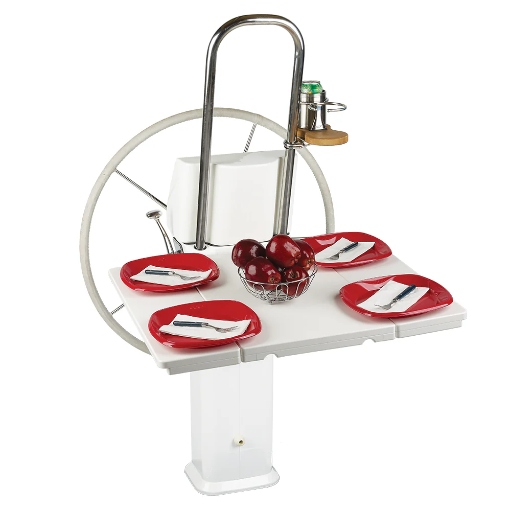 Edson White Poly Fold Down Drop Leaf Table - Edson Vision Series/Console Pedestals [737WH-C-28] - Fashionser