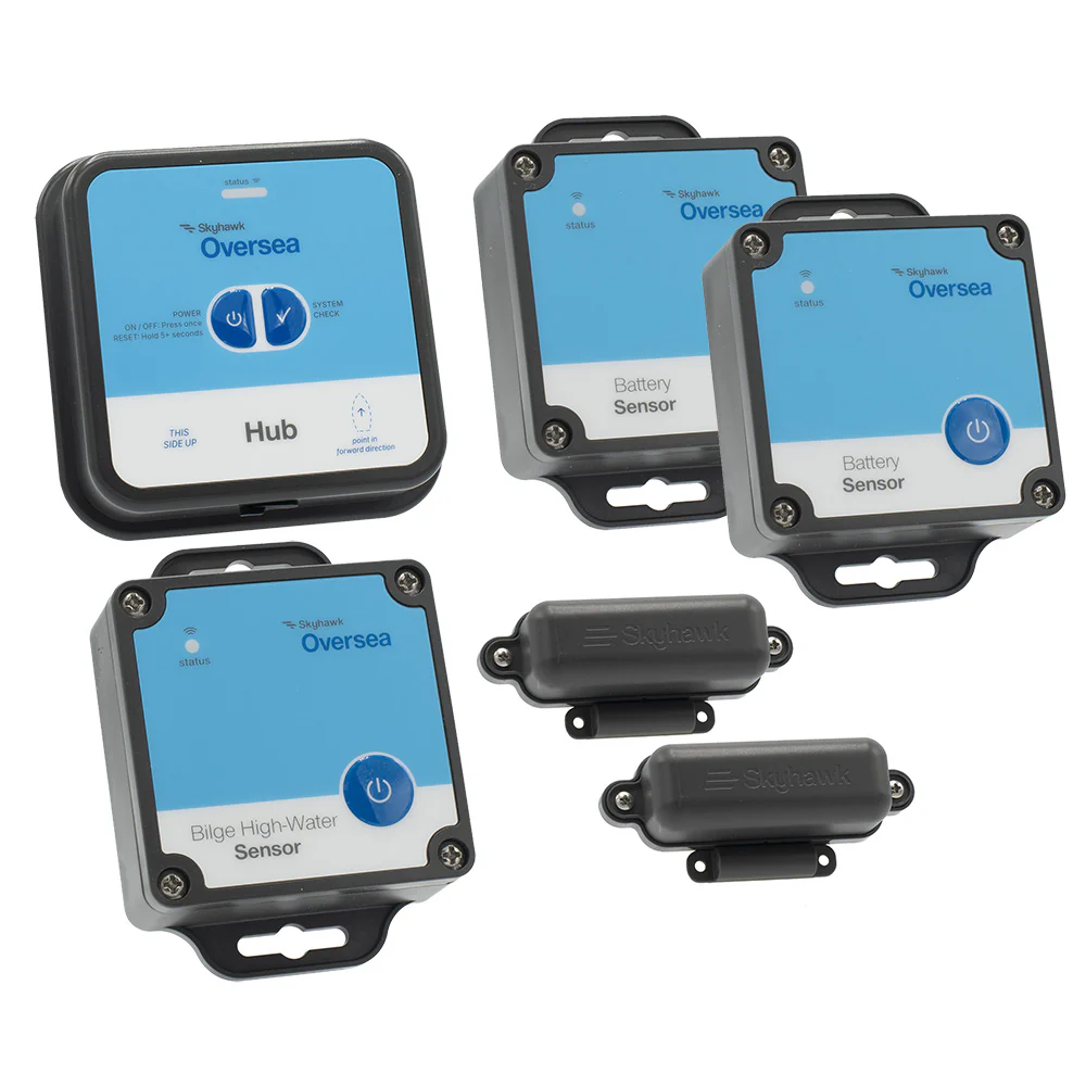 Skyhawk Oversea Fishing Bundle Hub - 1 Oversea Hub, 2 Battery Sensors, 2 Entry Sensors  2 Bilge High-Water Sensors [OSKITFISHING1] - Fashionser