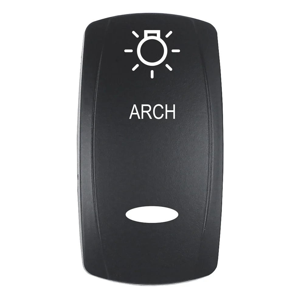 Pacer Actuator - 'ARCH' f/V Series Contura Switches - Black - Laser Etched (Top/Bottom Light) [EV2LE-ARCH] - Fashionser