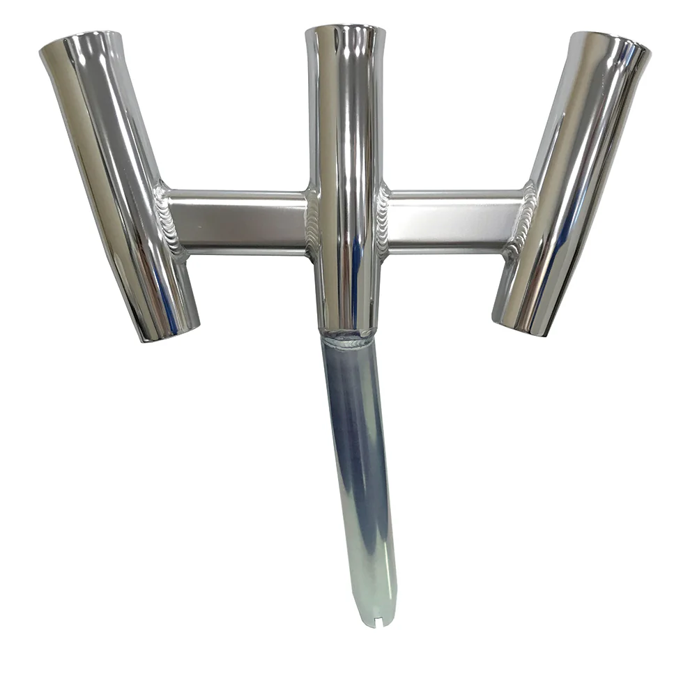 Tigress GS Trident Rod Holder - Bent Butt - Polished Aluminum [88160] - Fashionser