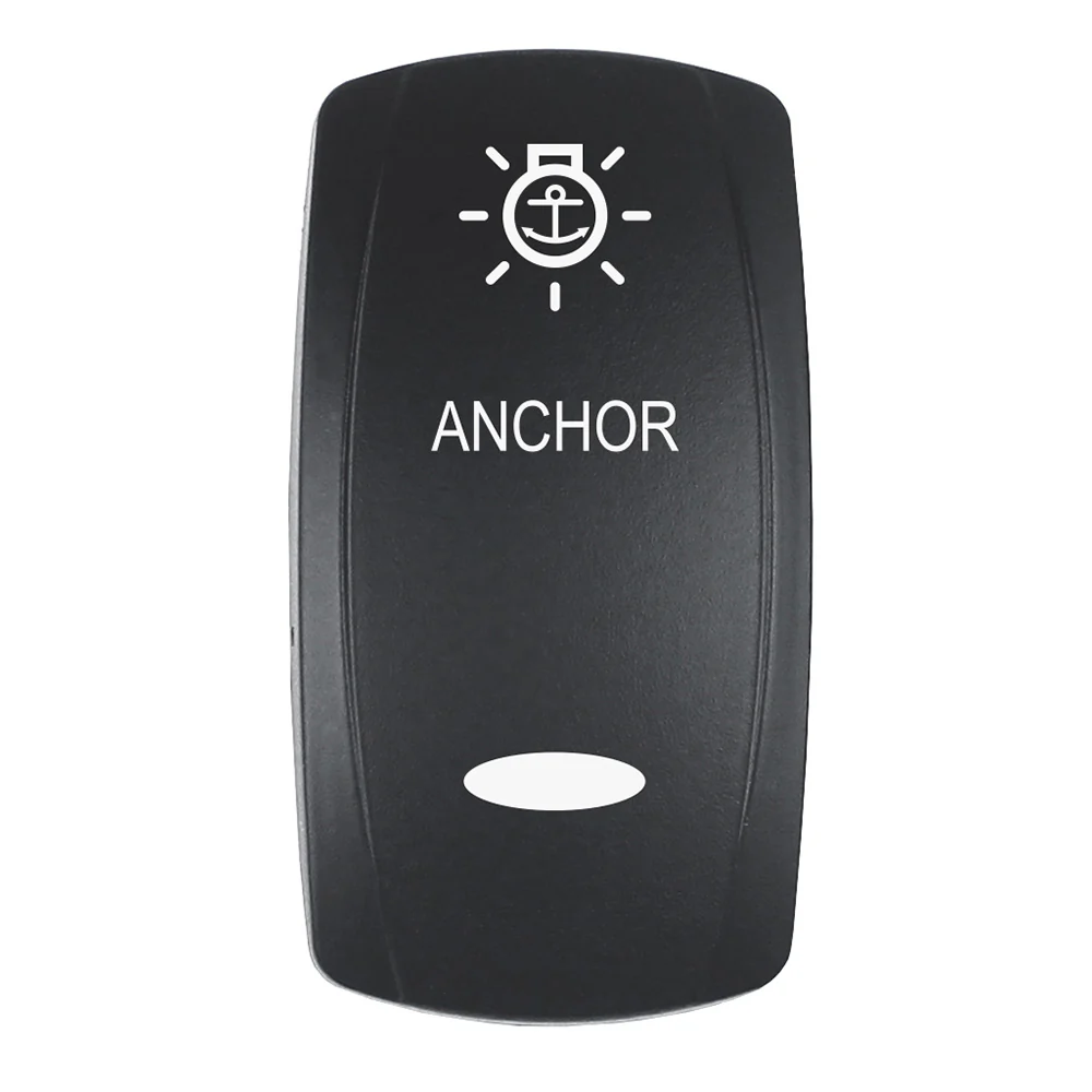 Pacer Actuator - 'ANCHOR' f/V Series Contura Switches - Black - Laser Etched (Top/Bottom Light) [EV2LE-ANC] - Fashionser
