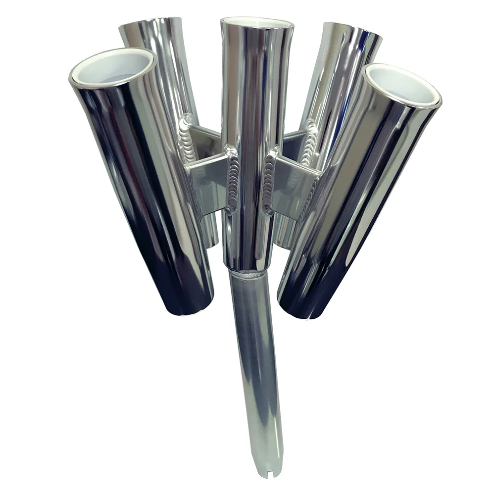 Tigress Five Rod Cluster - Bent Butt - Polished Aluminum [88157-2] - Fashionser