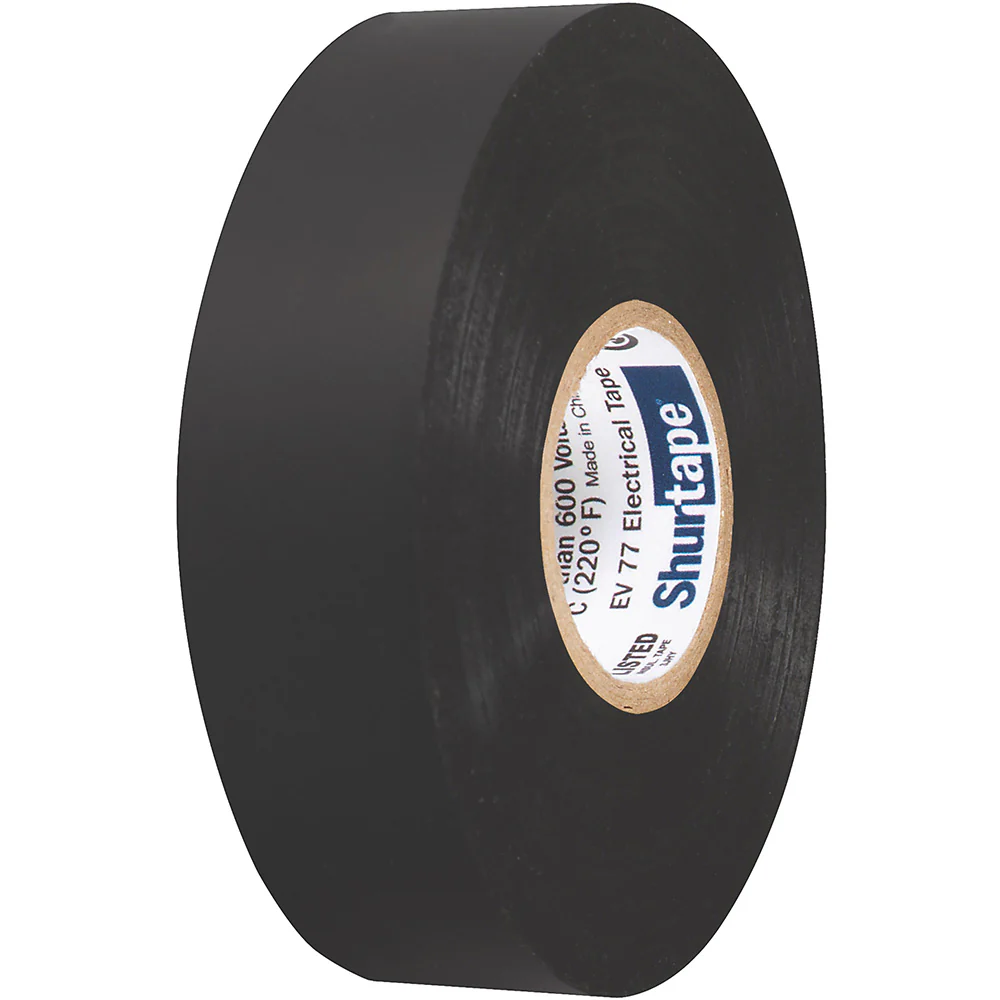 Shurtape EV 077B Professional Grade Black Electrical Tape f/Insulating  Splicing - 3/4
