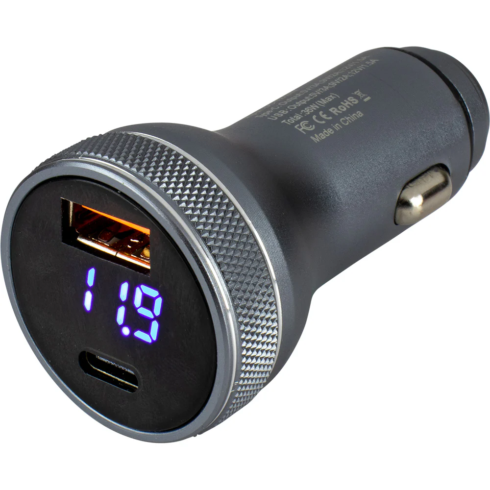 Sea-Dog Round USB  USB-C Power Plug w/Voltmeter [426514-1] - Fashionser