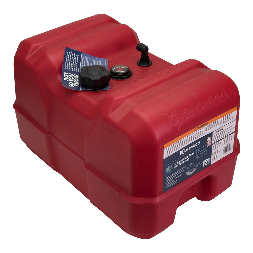 Attwood Portable Fuel Tank - 12 Gallon w/Gauge [8812LPG2] - Fashionser