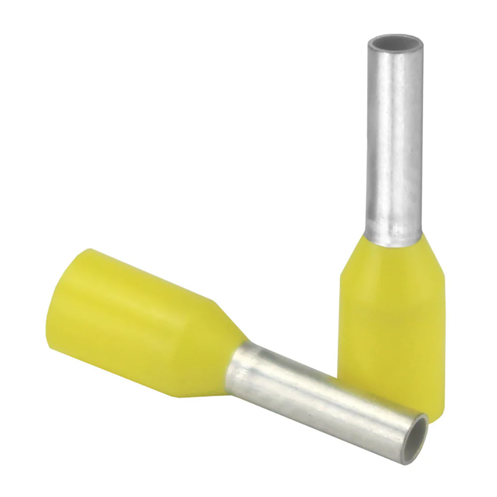 Pacer Yellow 18 AWG Wire Ferrule - 6mm Length - 25 Pack [TFRL18-6MM-25] - Fashionser