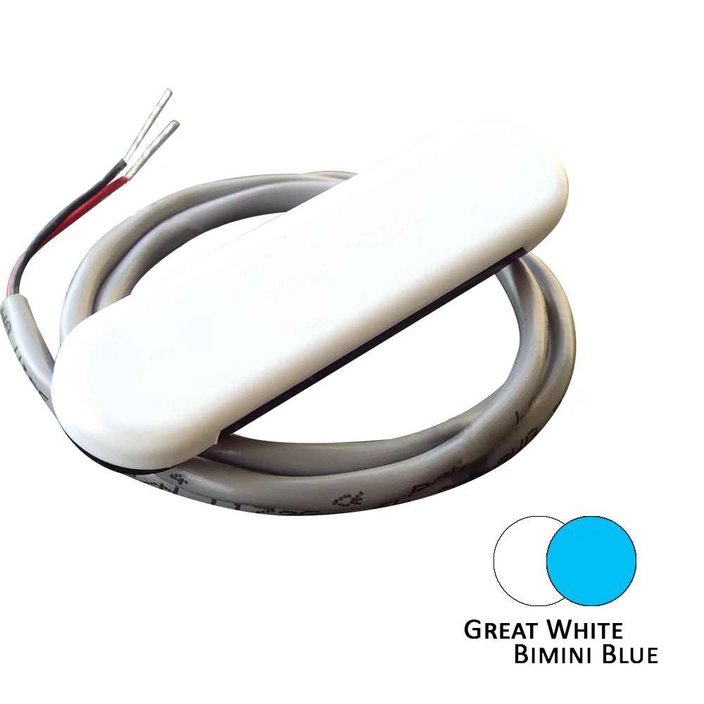 Shadow-Caster Dual Color Courtesy Light w/2 Lead Wire - White Abs Cover - Great White/Bimini Blue [SCM-CL-BB/GW] - Fashionser