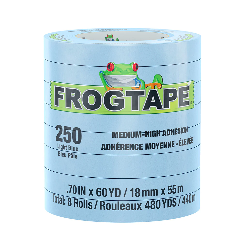 FrogTape CP 250 Medium-High Adhesion Masking Tape - 18MM x 55M x 12-Pack - Light Blue - Rated f/250F [105770] - Fashionser