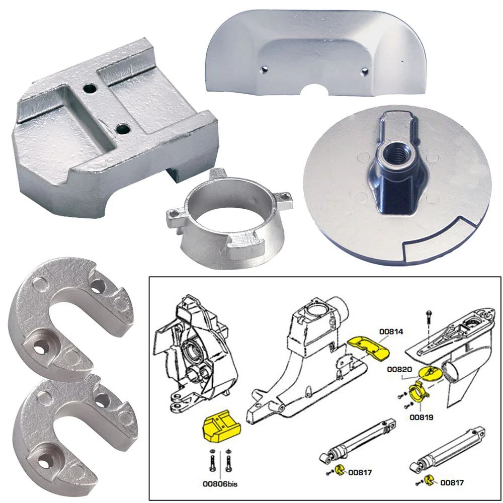 Tecnoseal Anode Kit w/Hardware - Mercury Alpha 1 Gen 2 - Aluminum [20801AL] - Fashionser