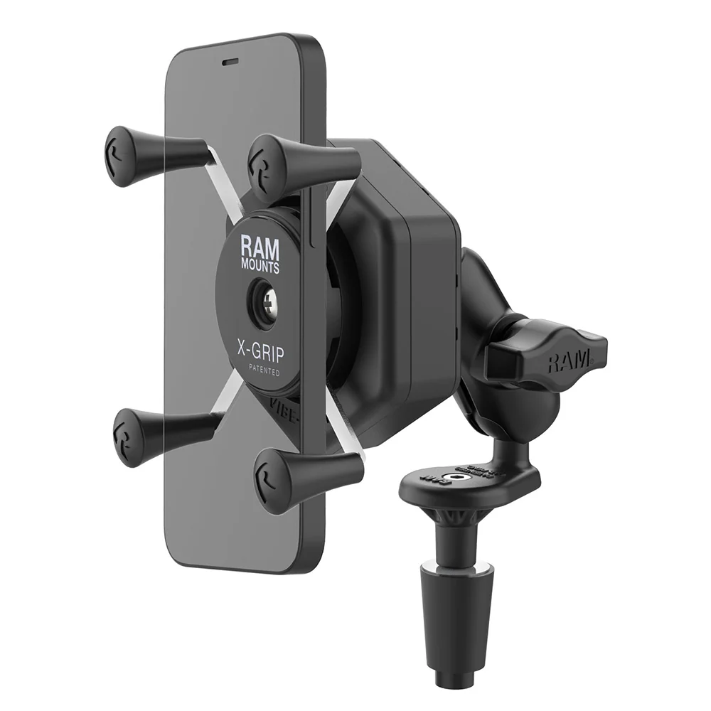 RAM Mount RAM X-Grip Phone Mount w/Vibe-Safe  Fork Stem Base - Short [RAM-B-176-A-UN7-462] - Fashionser