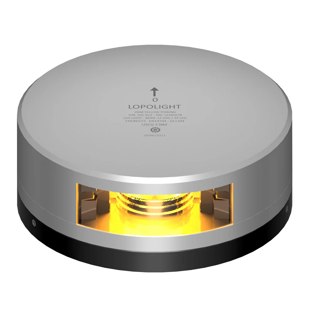 Lopolight Yellow Towing Light - 2NM - Silver Housing w/FB Base [201-013-FB] - Fashionser