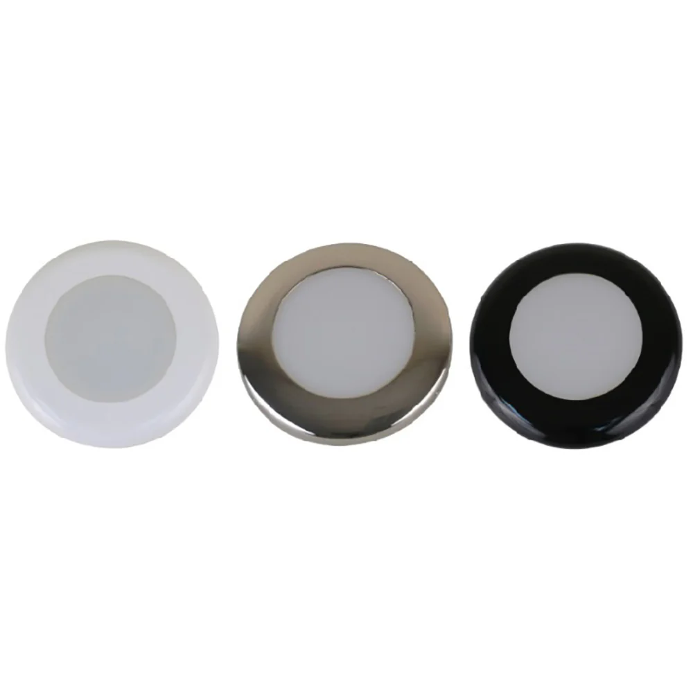 Scandvik A3C Downlight Kit - Cool White w/SS, White,  Black Trim Rings [41291P] - Fashionser