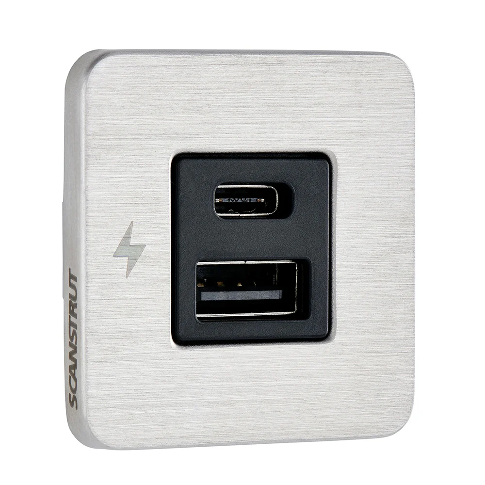 Scanstrut TILE USB-A/USB-C Interior Charging Socket - 12/24V - Stainless Steel Bezel [SC-TILE-11] - Fashionser