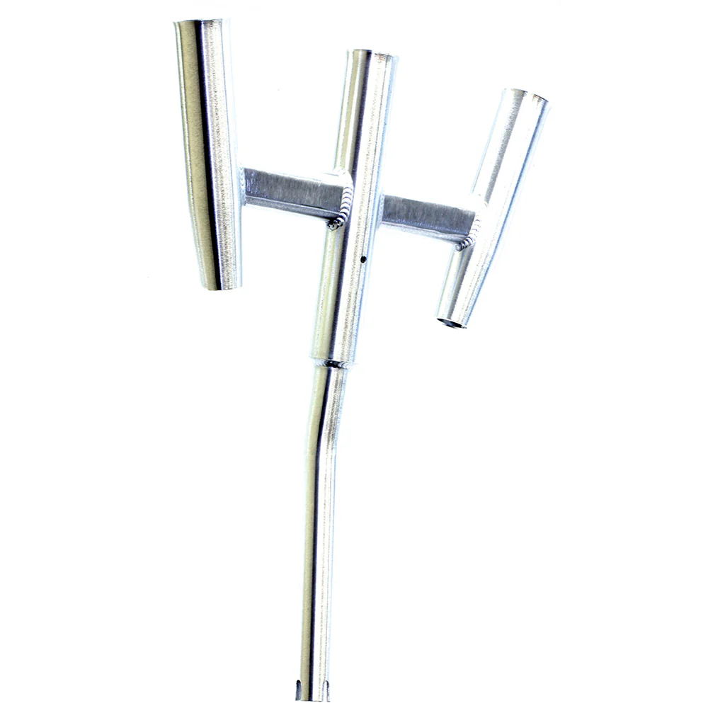 Tigress Triple Aluminum Kite Rod Holder - Bent Butt - Brushed [88156] - Fashionser