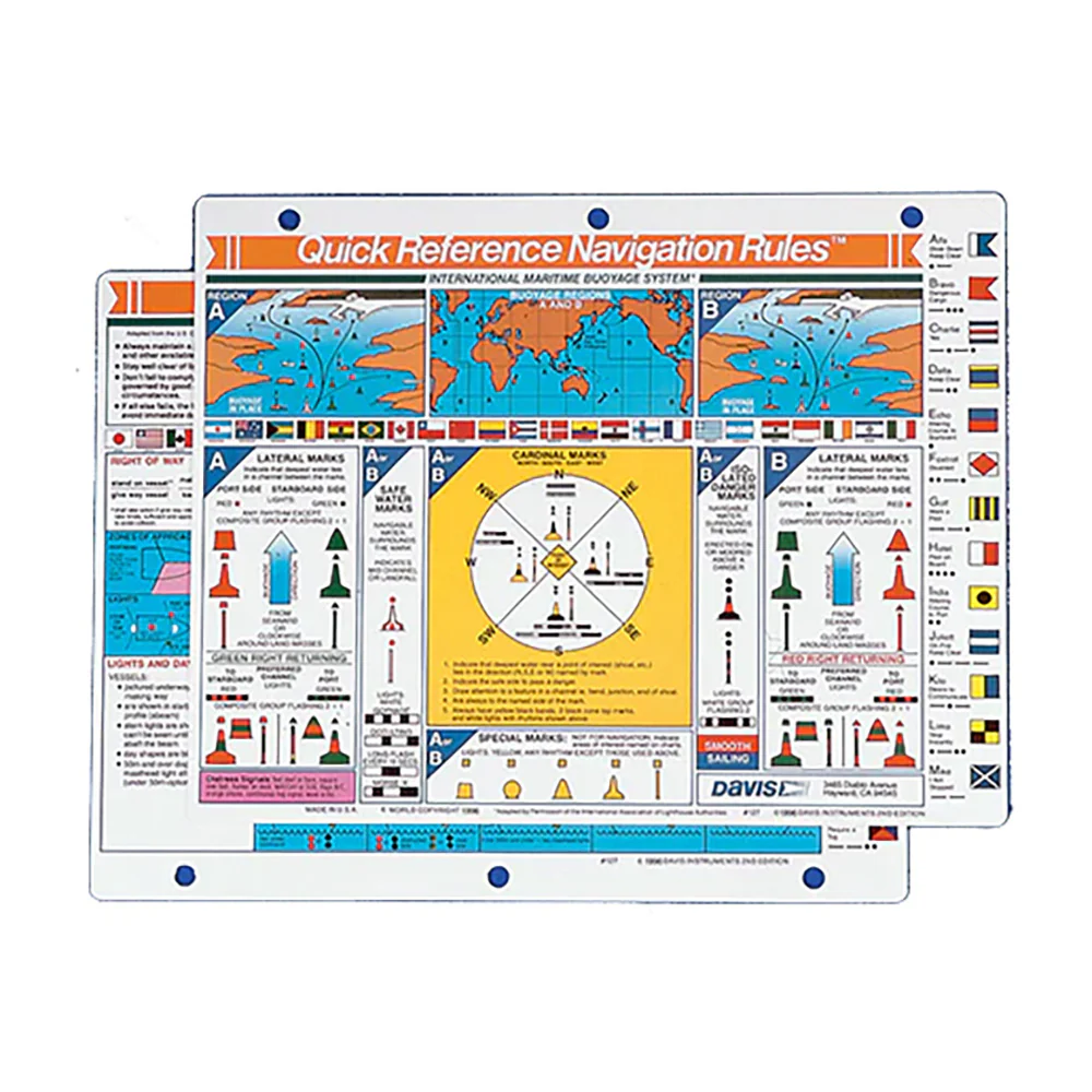 Davis Quick Reference International Navigation Rules Card [127] - Fashionser