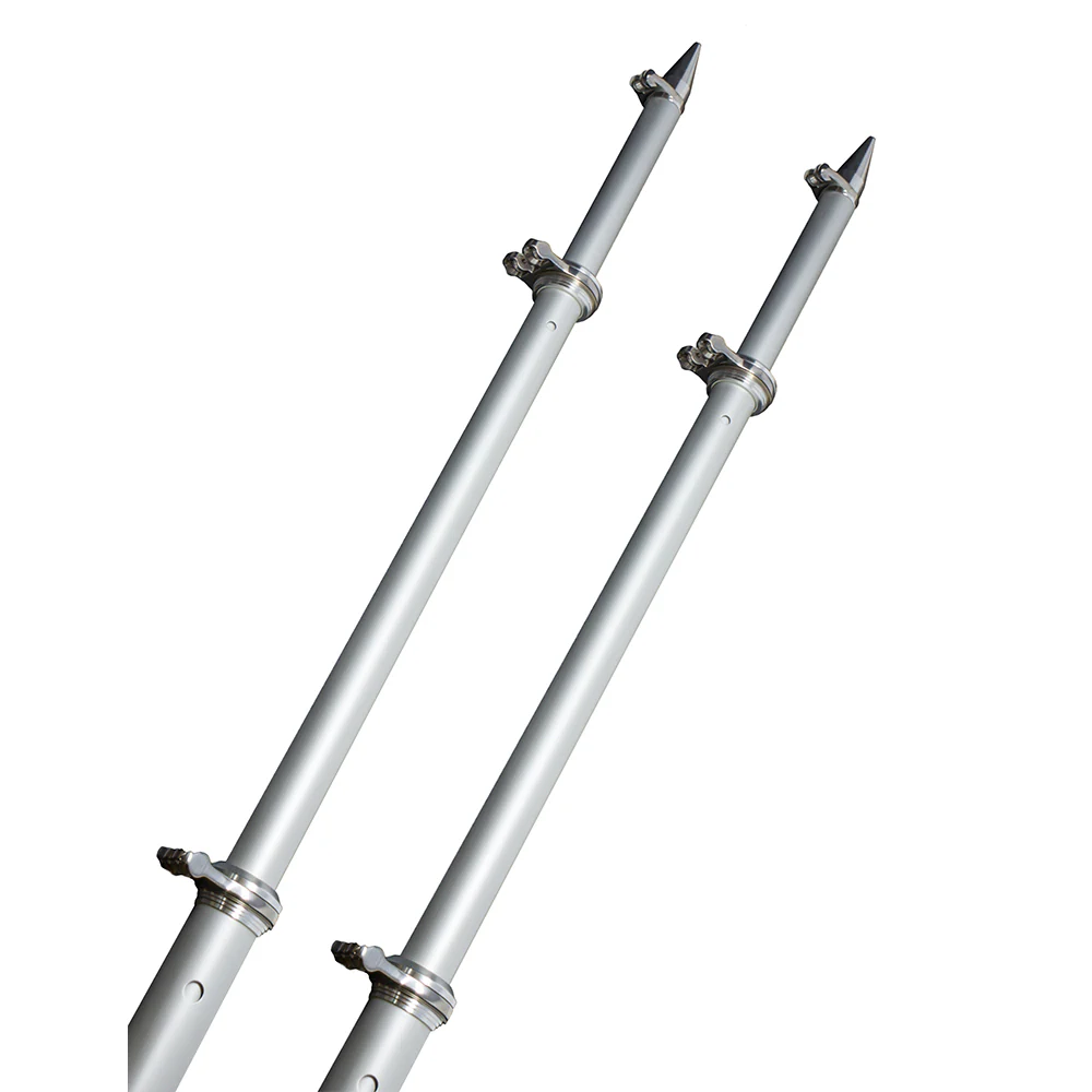 TACO 18 Deluxe Outrigger Poles w/Rollers - Silver/Silver [OT-0318HD-VEL] - Fashionser
