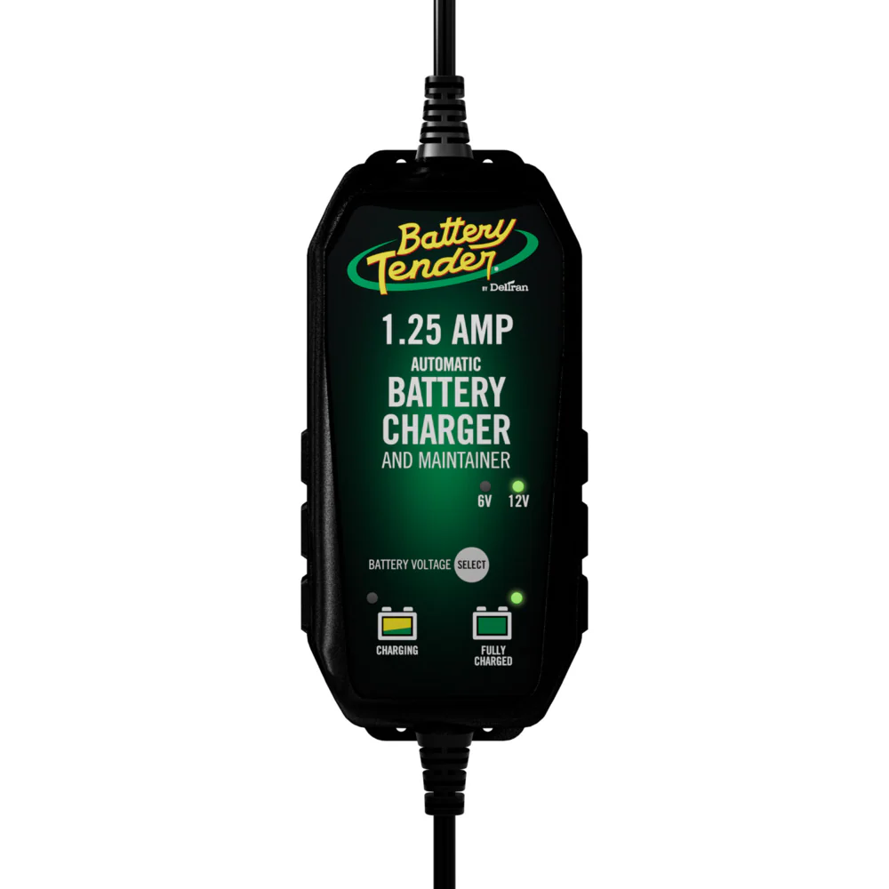 Battery Tender 6V/12V, 1.25A Selectable Battery Charger [022-0211-DL-WH] - Fashionser