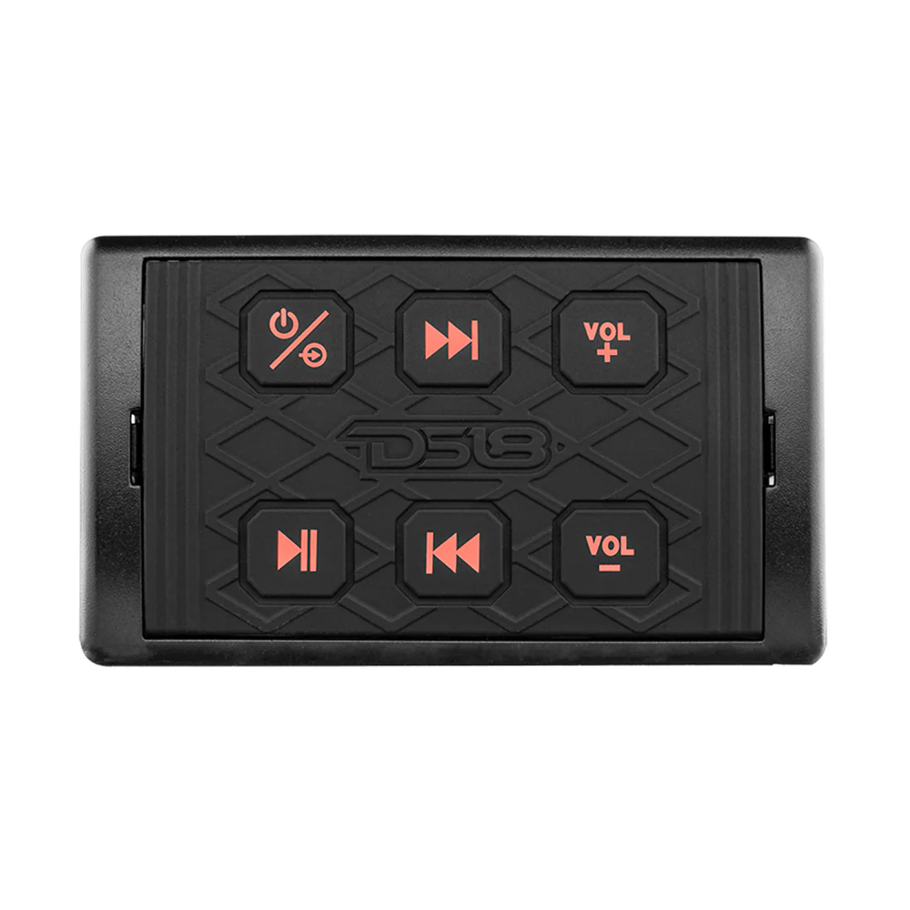 DS18 Marine Waterproof Bluetooth Streaming Audio Receiver Square Controller - f/Android  iPhone [BTRC-SQ] - Fashionser