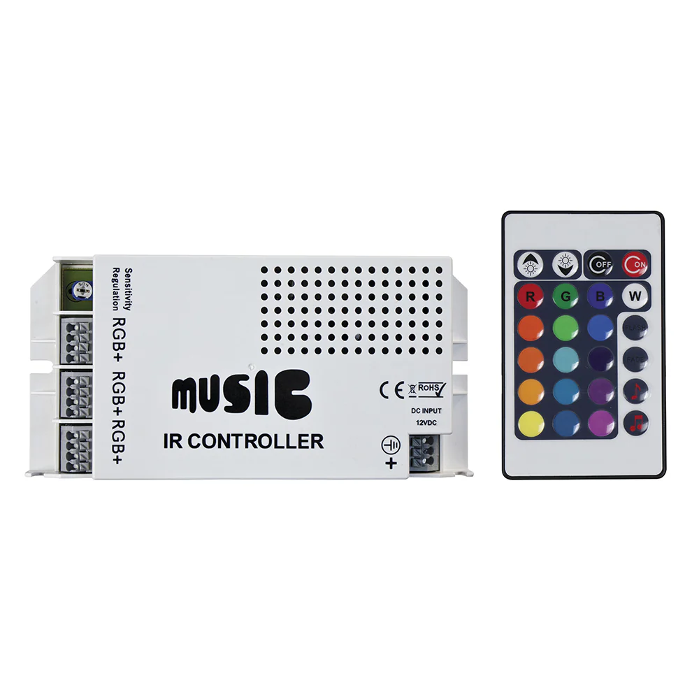 HEISE Sound Activated RGB Controller w/IR Remote [HE-RGBSAC-1] - Fashionser