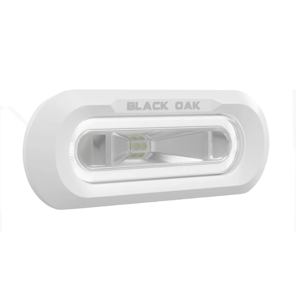 Black Oak Low Pro Marine Spreader Light - Flush Mount - White Housing - White LED [MLPS-FW] - Fashionser