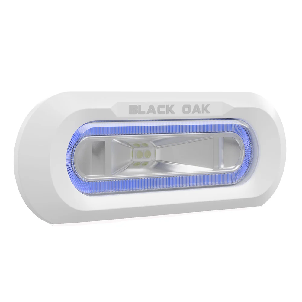 Black Oak Low Pro Marine Spreader Light - Flush Mount - White Housing - Blue LED [MLPS-FB] - Fashionser