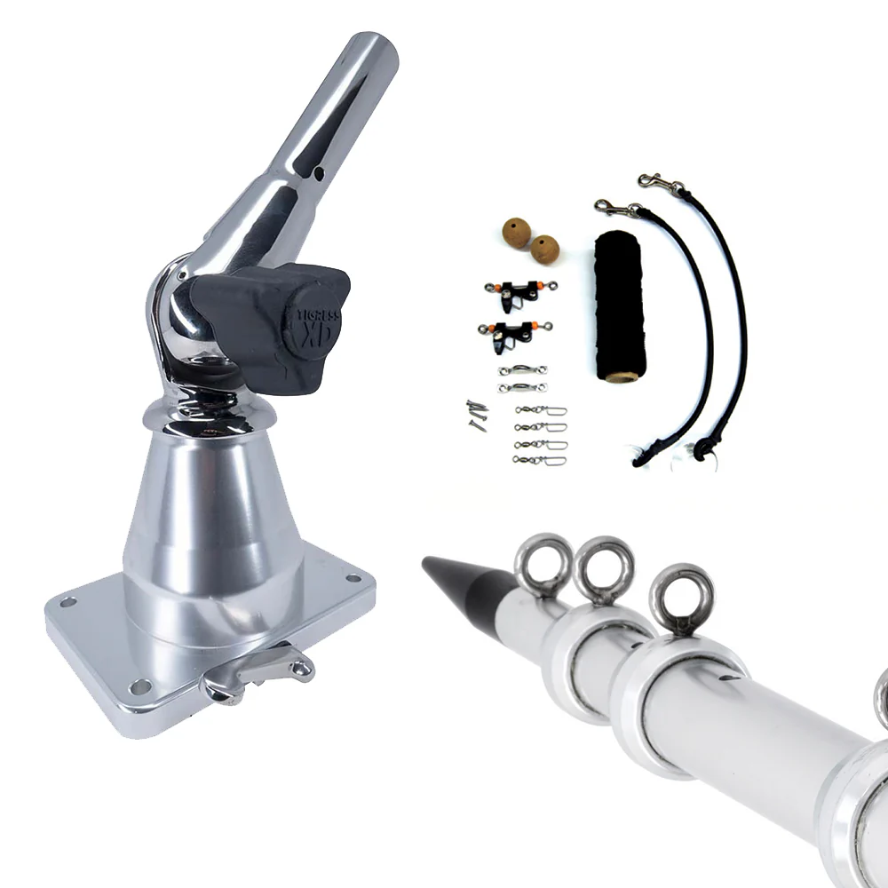 Tigress XD Bay Series Top Mount System - 15 - Aluminum Silver Outriggers Deluxe Rigging Kit [88823-2] - Fashionser