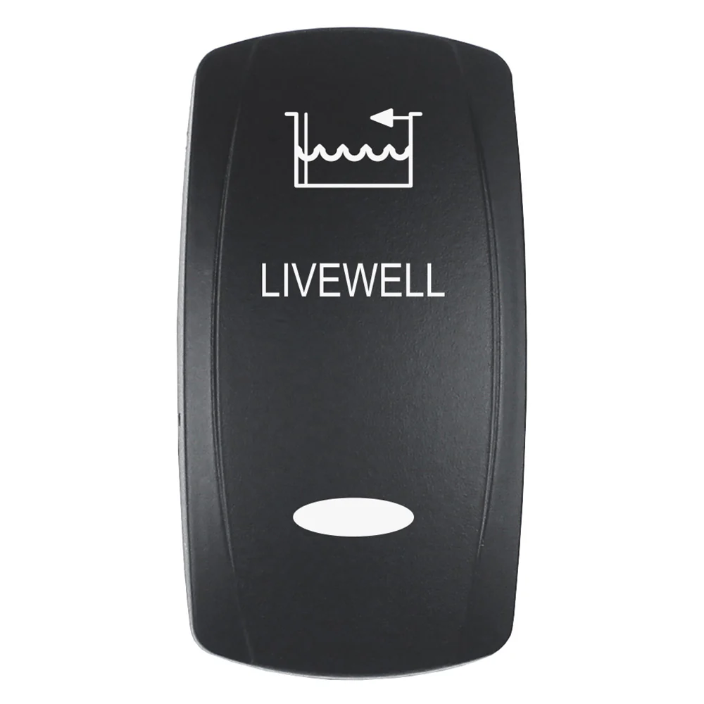Pacer Actuator - 'LIVEWELL' f/V Series Contura Switches - Black - Laser Etched (Top/Bottom Light) [EV2LE-LVWL] - Fashionser