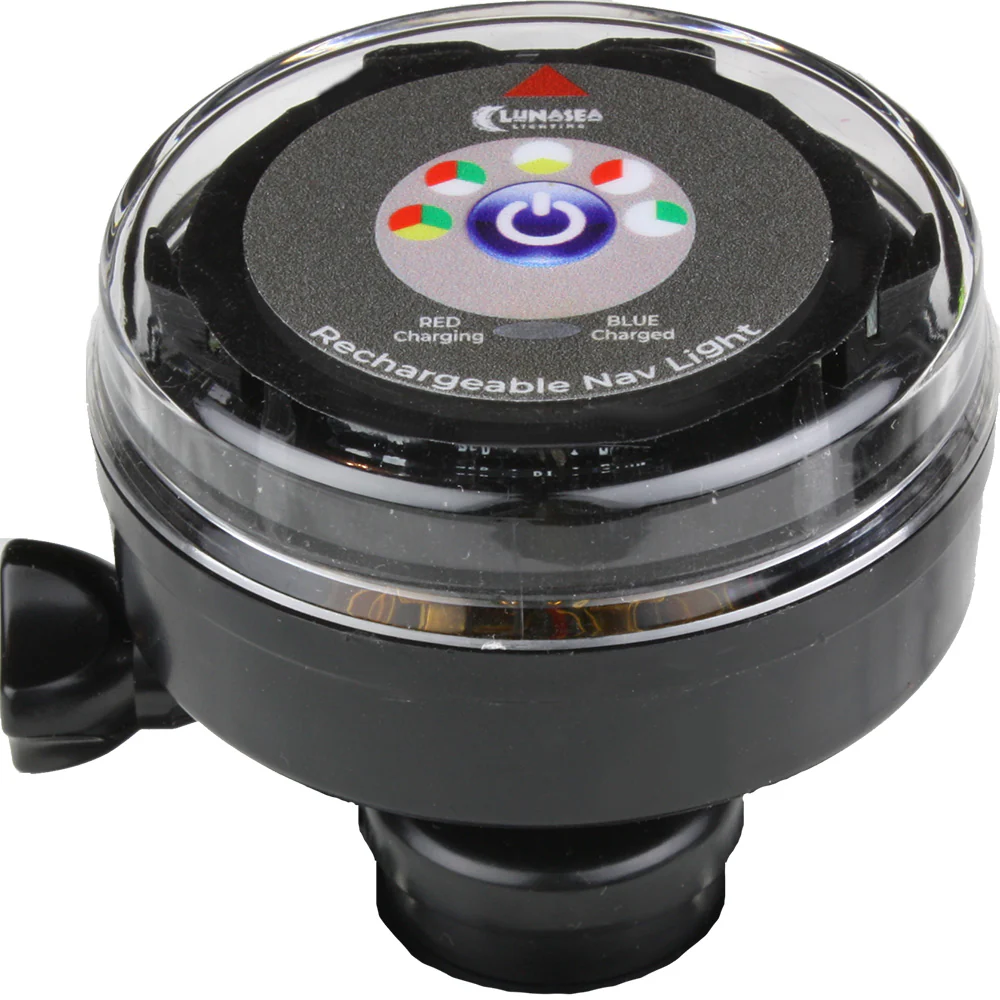 Lunasea Rechargeable Tri-Color Portable Navigation Light (No Mount) - Black [LLB-72BK-UB-00] - Fashionser