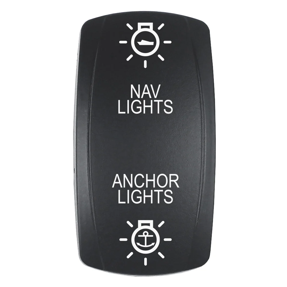 Pacer Actuator - 'NAV/ANC' f/V Series Contura Switches - Black - Laser Etched (Top/Bottom Light) [EV2LE-NAVANC] - Fashionser