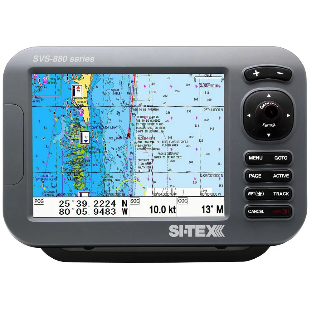 SI-TEX GPS Chart-Dual Frequency 600W Sonar System - 8 Color LCD w/Internal  External GPS Antenna  C-MAP 4D Card [SVS-880CFE+] - Fashionser