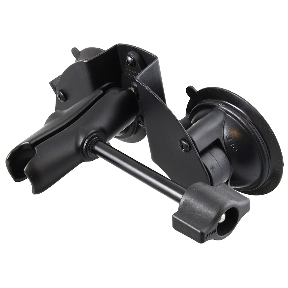 RAM Mount Dual Suction Cup Base w/Medium Length Arm  Retention Knob [RAM-B-189B-201-ALA1-KRU] - Fashionser