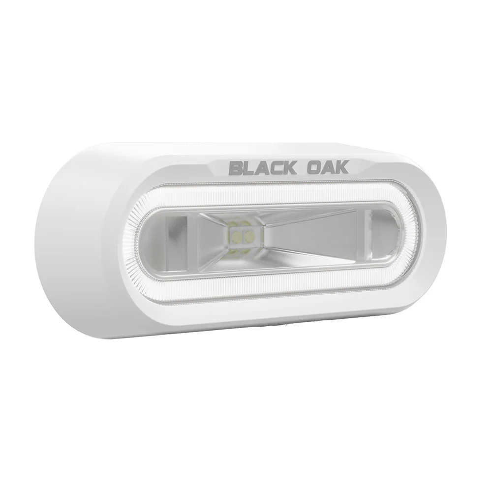 Black Oak Low Pro Off Road Spreader Light - Bracket Mount - White Housing - White LED [MLPS-W] - Fashionser