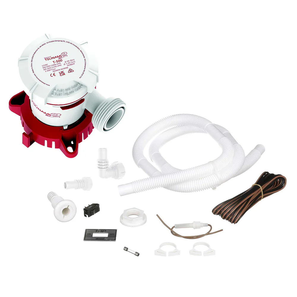 Attwood Tsunami MK2 T500 Manual Bilge Pump w/Installation Kit - 500 GPH  12V [5614-7] - Fashionser
