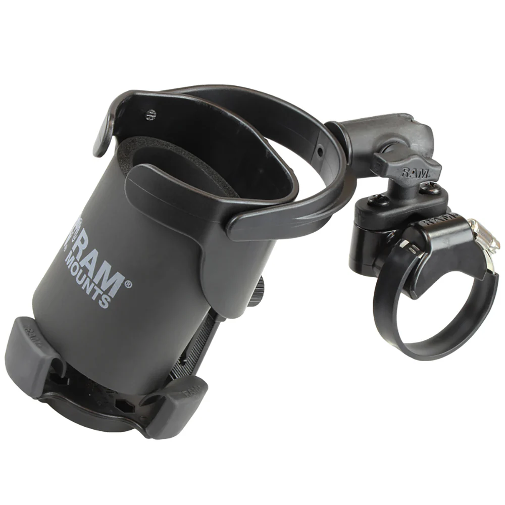 RAM Mount Level Cup XL Low Profile Mount w/Large Strap Clamp Base [RAP-B-417-200-1-231Z-2NUBU] - Fashionser