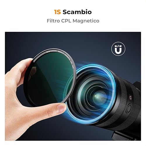 K&F Concept Nano-K Filtro Magnetico, Filtro Polarizzatore Circolare Magnetic Filter CPL in Vetro Ottico con Nano-Rivestimento per Obiettivi 67mm(Incluso Un Panno di Pulizia) - Fashionser