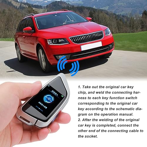 Auto Chiave Telecomando Tasto intelligente automatico LCD Schermo Anti Lost Bluetooth 5.0 Ingresso senza Chiave Click Avvia Auto Blocco Chiave Fob - Fashionser