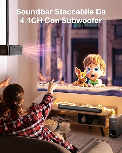 ULTIMEA 4.1ch Barre Audio per TV con Subwoofer, Soundbar Staccabile 2 in 1 per TV, Soundbar Bluetooth 5.3, 3 Modalità di Equalizzazione degli Altoparlanti TV, Bassi Regolabili, Apollo S50 - Fashionser