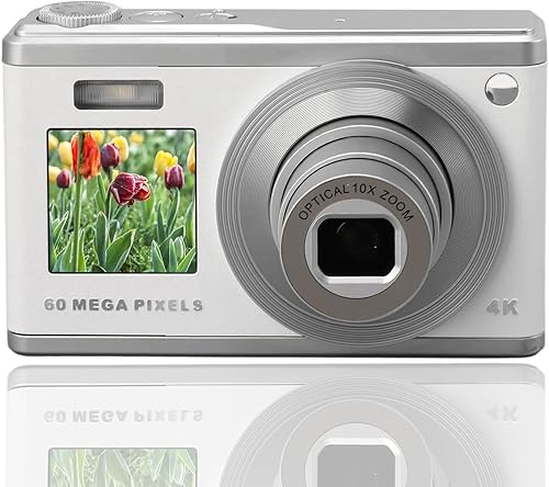 Fotocamera Digitale 4K Ultra HD, Zoom Ottico 10X per Vlogging Anti-vibrazione con Display IPS da 2,88 Pollici per Studenti Principianti, Videocamera Portatile con Messa a Fuoco - Fashionser
