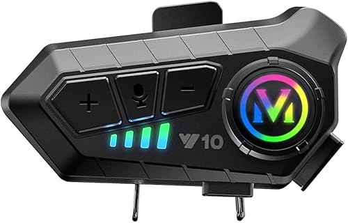 Casco interfono per Moto Auricolare Bluetooth Supporto Assistente vocale Doppia cancellazione del Rumore Chiamate ad Alta Definizione Ascoltare Musica e Navigare allo Stesso Tempo - Fashionser