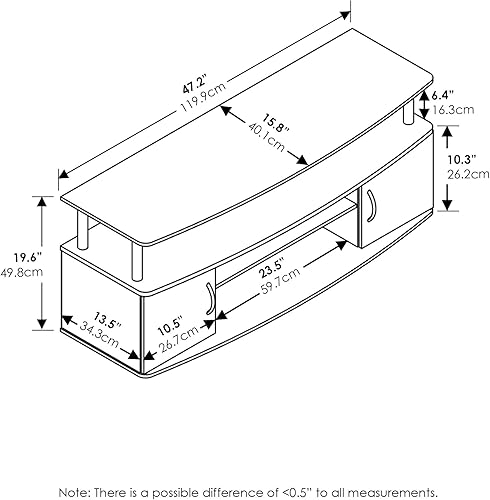 Furinno Mobile Porta TV, 49.61 x 40.31 x 119.99 cm - Fashionser