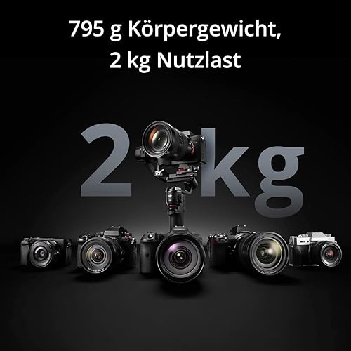 DJI RS 3 Mini, stabilizzatore leggero con carico, stabilizzato su tre assi, per Canon/Sony/Panasonic/Nikon/Fujifilm, carico testato da 2 kg, pulsante di registrazione Bluetooth, registrazione - Fashionser