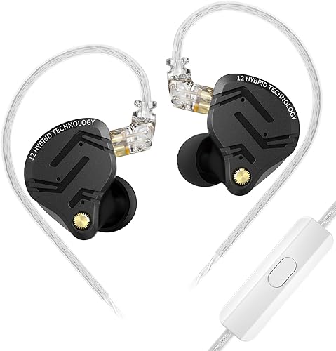 KZ ZS12 PRO X Cuffie IEM con monitor in-ear, auricolari da gioco con cavo ibrido 1DD+5BA, auricolari KZ Earbuds, migliori in-ear con cavo 2PIN per audiofili (versione sintonizzabile, senza microfono) - Fashionser