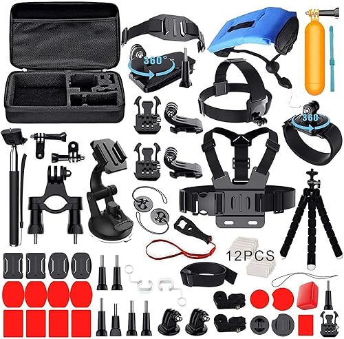 Kuptone Kit di accessori per GoPro Hero 10 Hero 9 Hero 8 Hero 7 Hero 6 Hero 5Hero Fusion Max/Sessione Fit Xiaomi AKASO Crosstour Apeman Action Camera - Fashionser