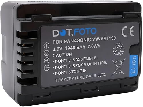 VW-VBT380 Premium 3.6v / 3880mAh Batteria Ricaricabile per Panasonic HC-V110, HC-V130, HC-V160, HC-V180, HC-V201, HC-V250,HC-V260,V720 V750 V770 V777 VX870 VX980 VX989 - Fashionser